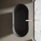 MonBlari TW-8505 Black Solid Surface Freestanding Bathtub 1500mm - 1700mm