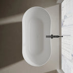 MonBlari TW-8505 White Solid Surface Freestanding Bathtub 1500mm - 1700mm