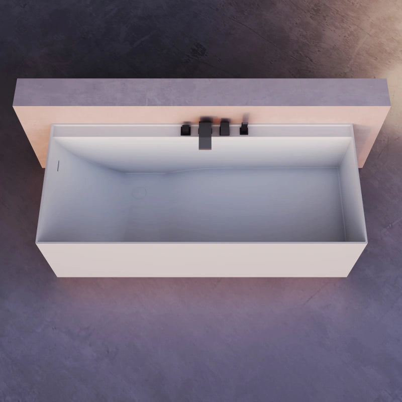 MonBlari Solid Surface Back-to-Wall Baths 1300,1400,1500,1600,1700mm Double Ended