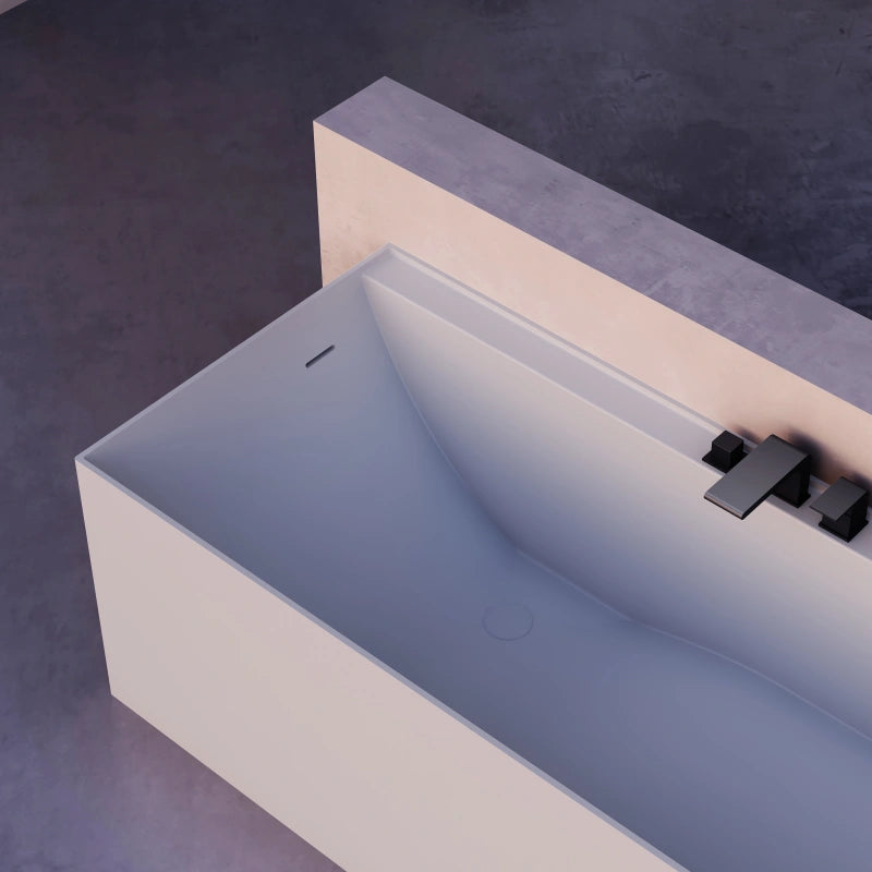 MonBlari Solid Surface Back-to-Wall Baths 1300,1400,1500,1600,1700mm Double Ended