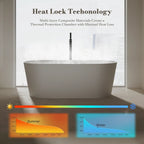 MonBlari XA-8860 White Solid Surface Freestanding Bathtub 1550mm - 1650mm