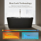 MonBlari XA-8860 Black Solid Surface Freestanding Bathtub 1550mm - 1650mm