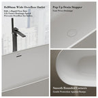 MonBlari XA-8898 White Solid Surface Freestanding Bathtub 1800mm