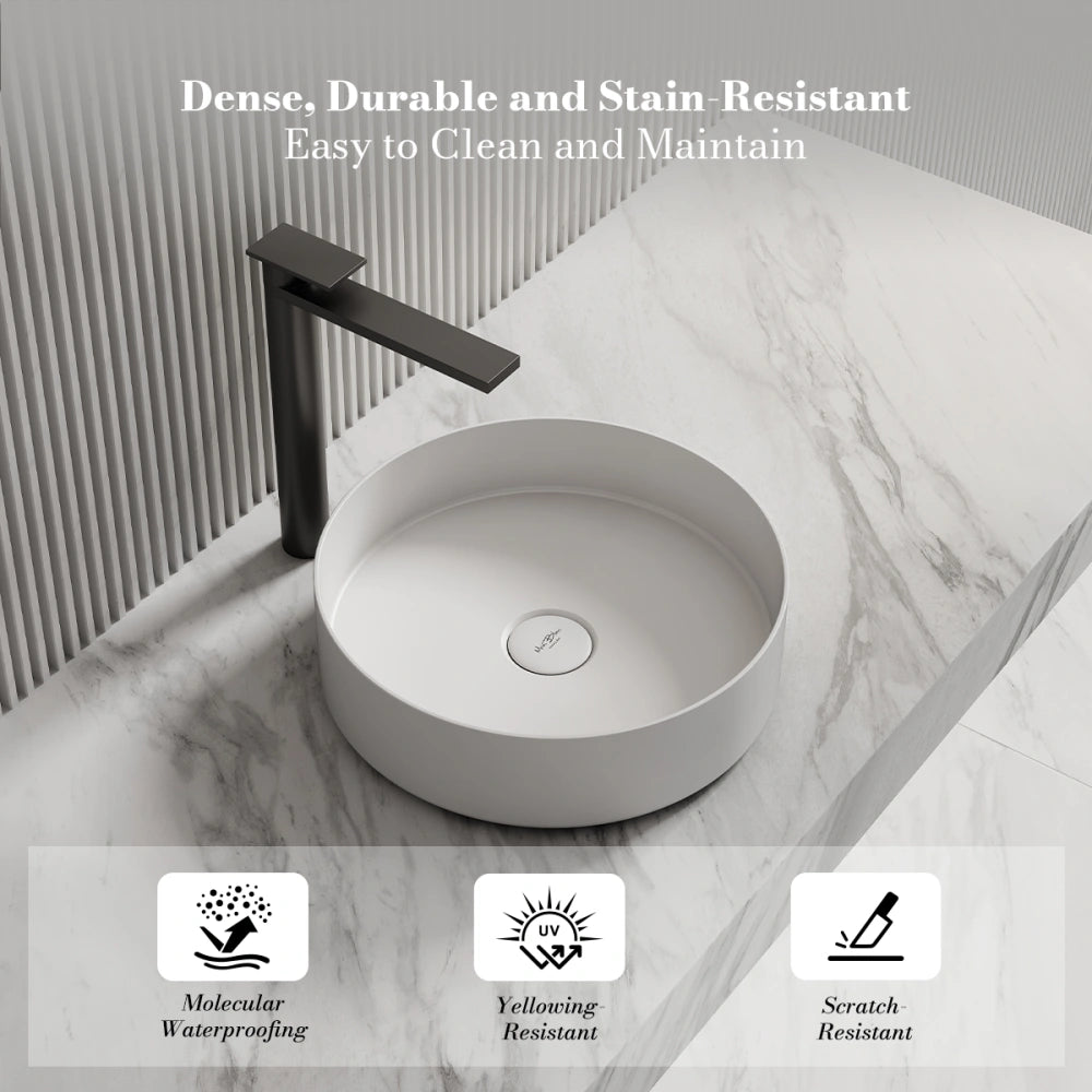 MonBlari XA-A10 Solid Surface Countertop Basin Bathroom Sink 360mm