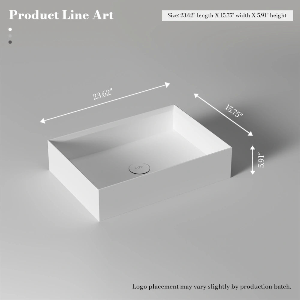 MonBlari XA-A32C Solid Surface Countertop Basin 600mm