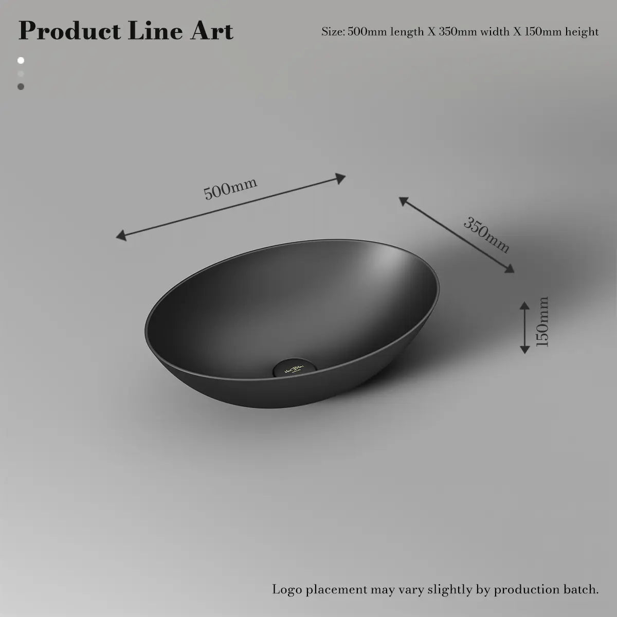 MonBlari XA-A72 Black Solid Surface Countertop Basin 500mm