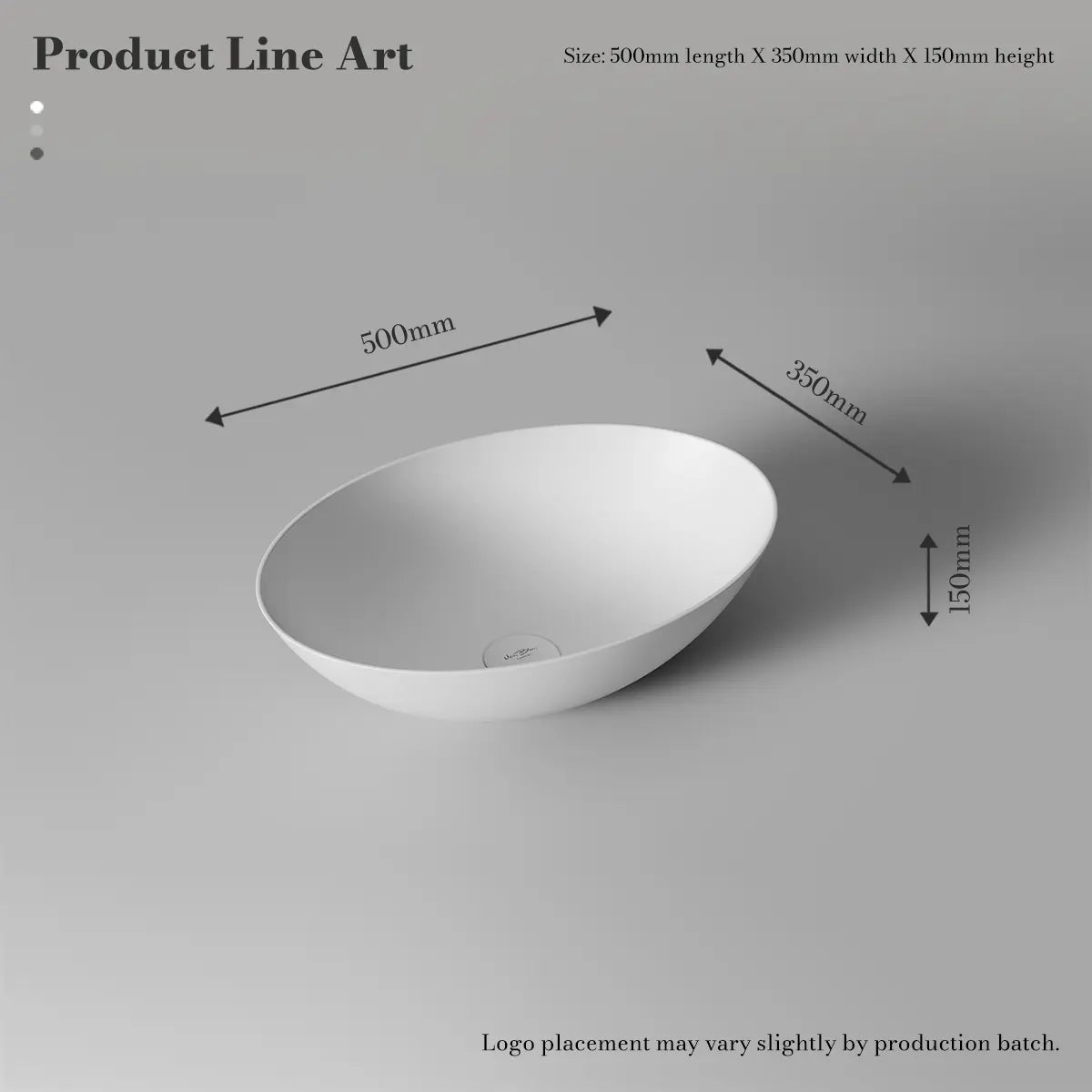 MonBlari XA-A72 White Solid Surface Countertop Basin 500mm