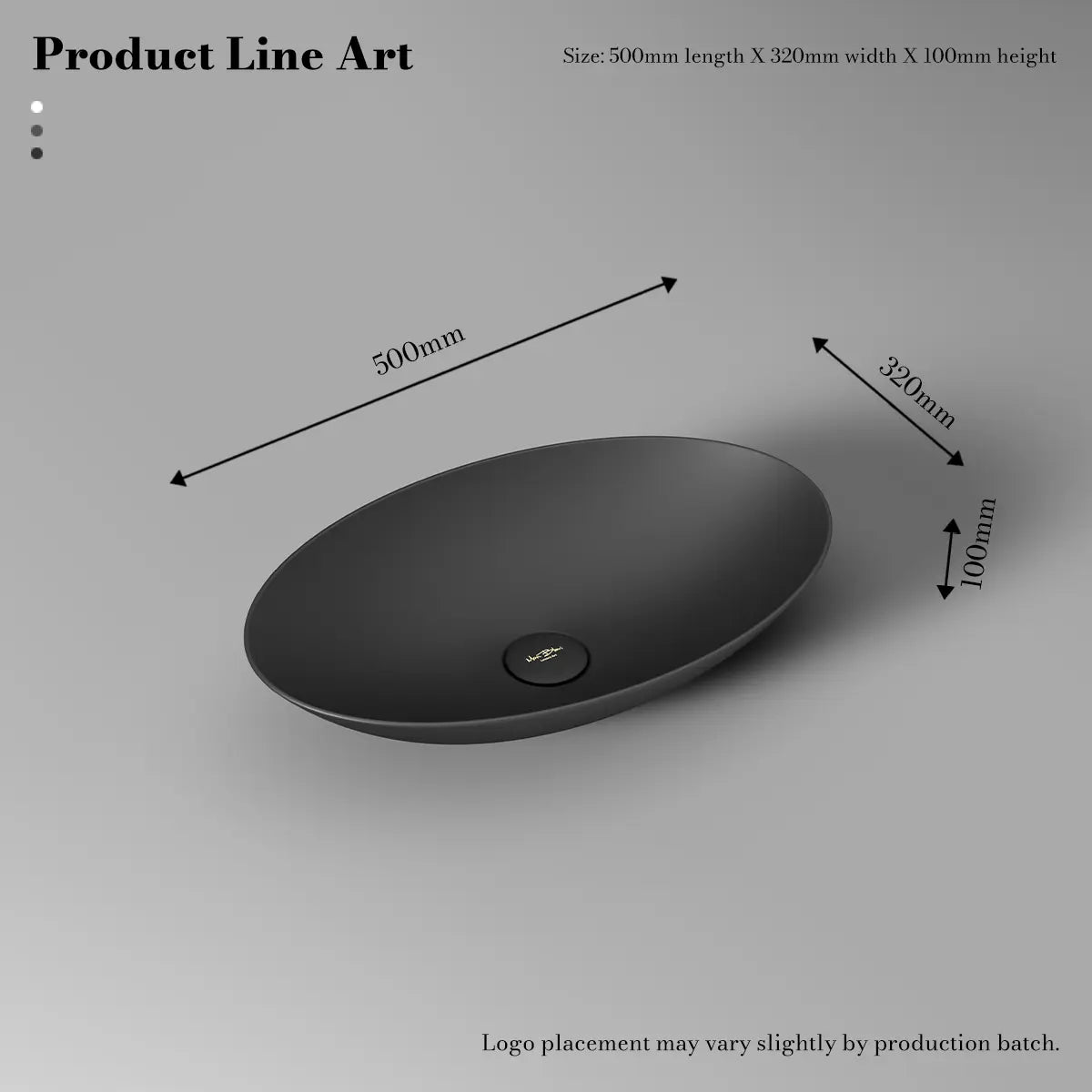 MonBlari XA-A73 Black Solid Surface Countertop Basin 500mm