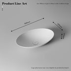 MonBlari XA-A73 White Solid Surface Countertop Basin 500mm