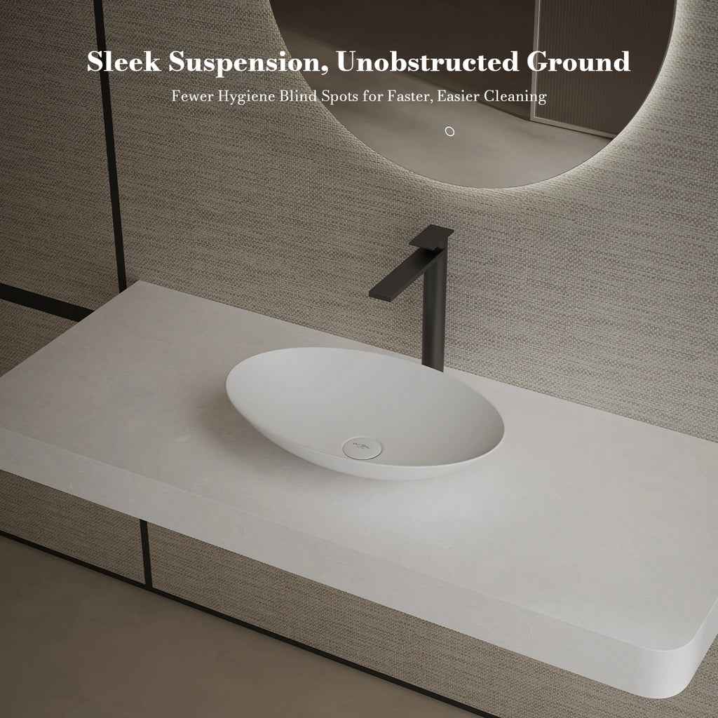 MonBlari XA-A73 White Solid Surface Countertop Basin 500mm