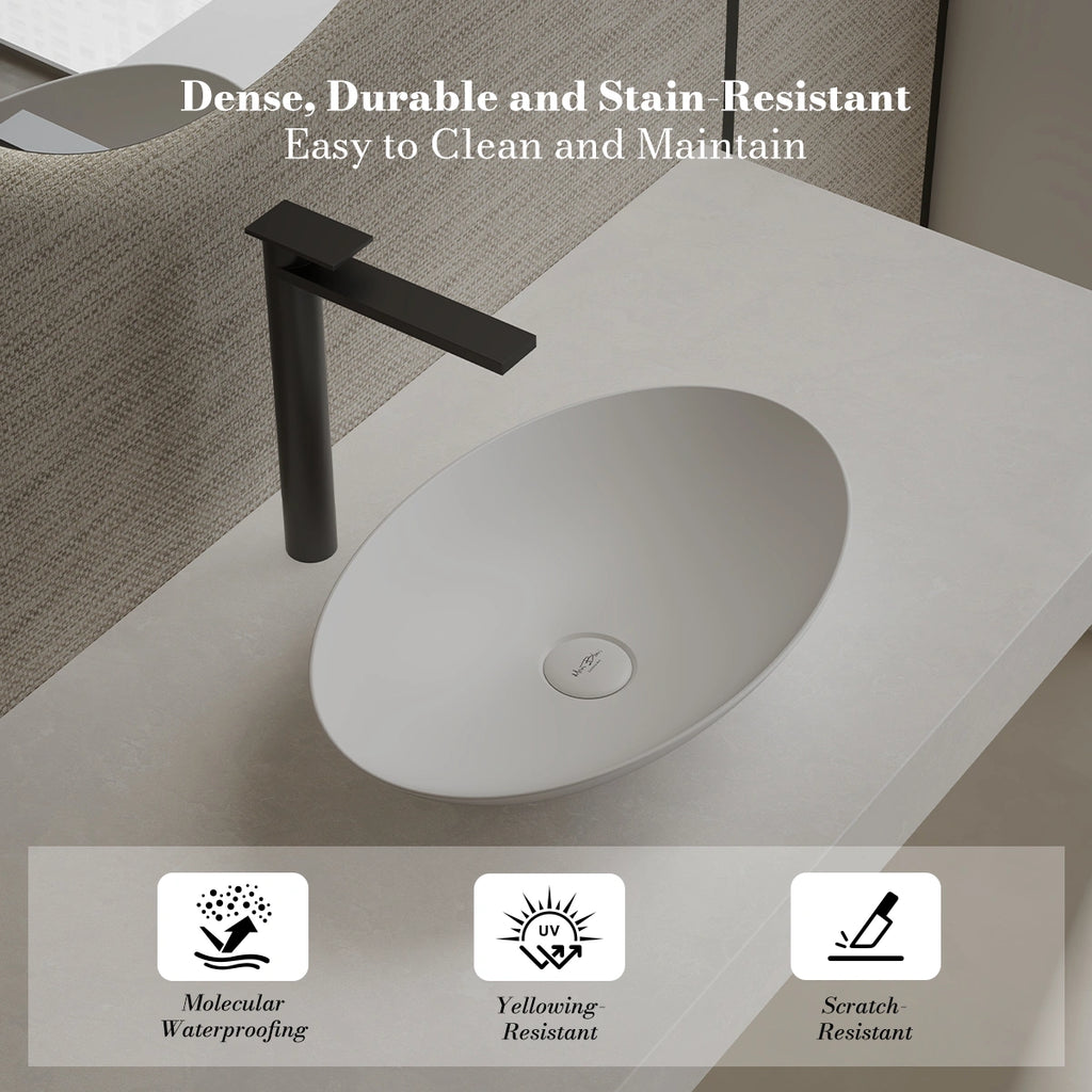 MonBlari XA-A73 White Solid Surface Countertop Basin 500mm