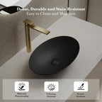 MonBlari XA-A73 Black Solid Surface Countertop Basin 500mm