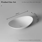 MonBlari XA-A76 White Solid Surface Countertop Basin 600mm