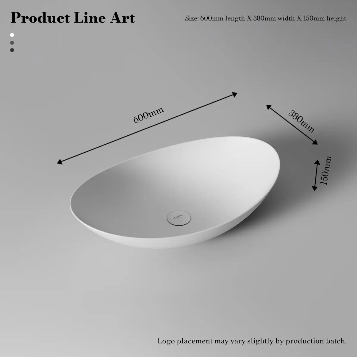 MonBlari XA-A76 White Solid Surface Countertop Basin 600mm
