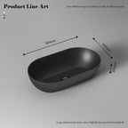 MonBlari XA-A78 Black Solid Surface Countertop Basin 560mm