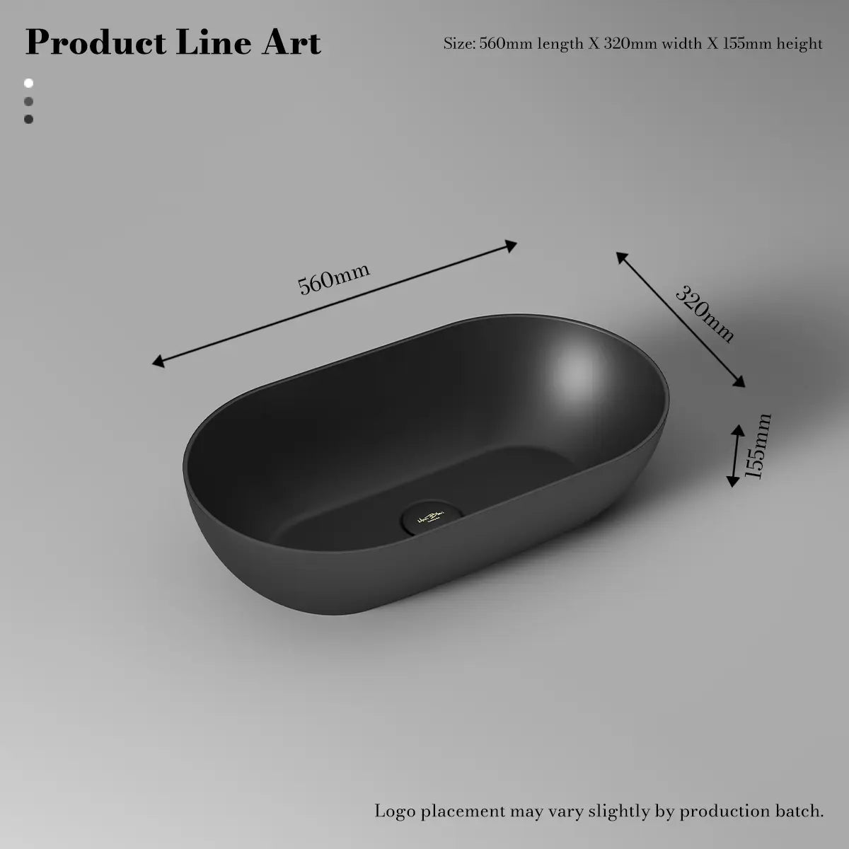 MonBlari XA-A78 Black Solid Surface Countertop Basin 560mm