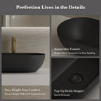 MonBlari XA-A78 Black Solid Surface Countertop Basin 560mm