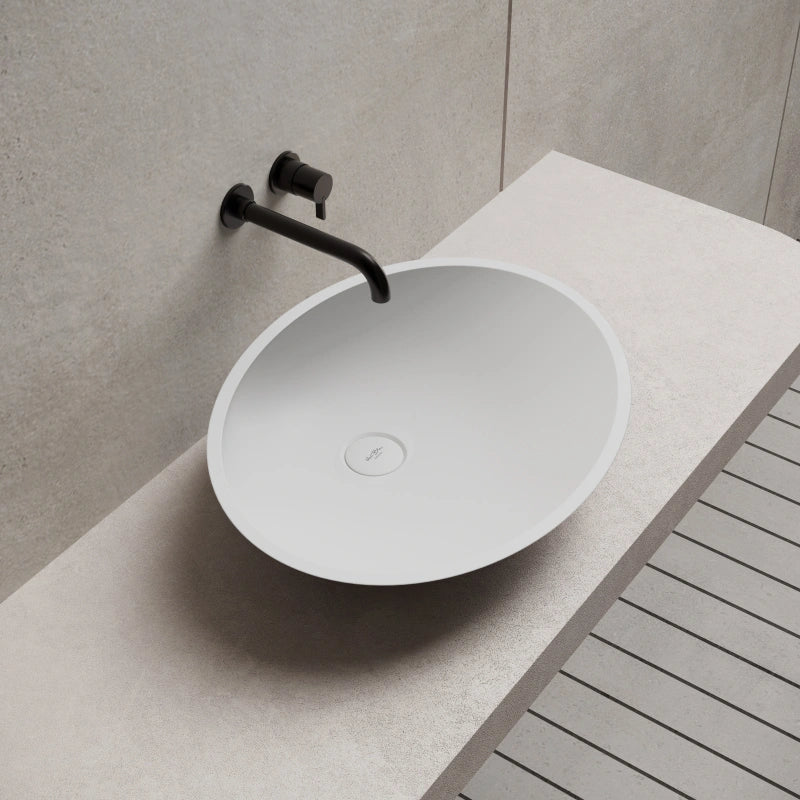 MonBlari Oval Solid Surface Bowl Countertop Wash Basin 535mm