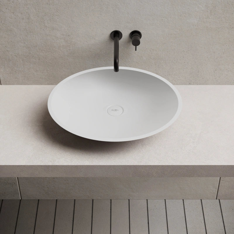 MonBlari Oval Solid Surface Bowl Countertop Wash Basin 535mm