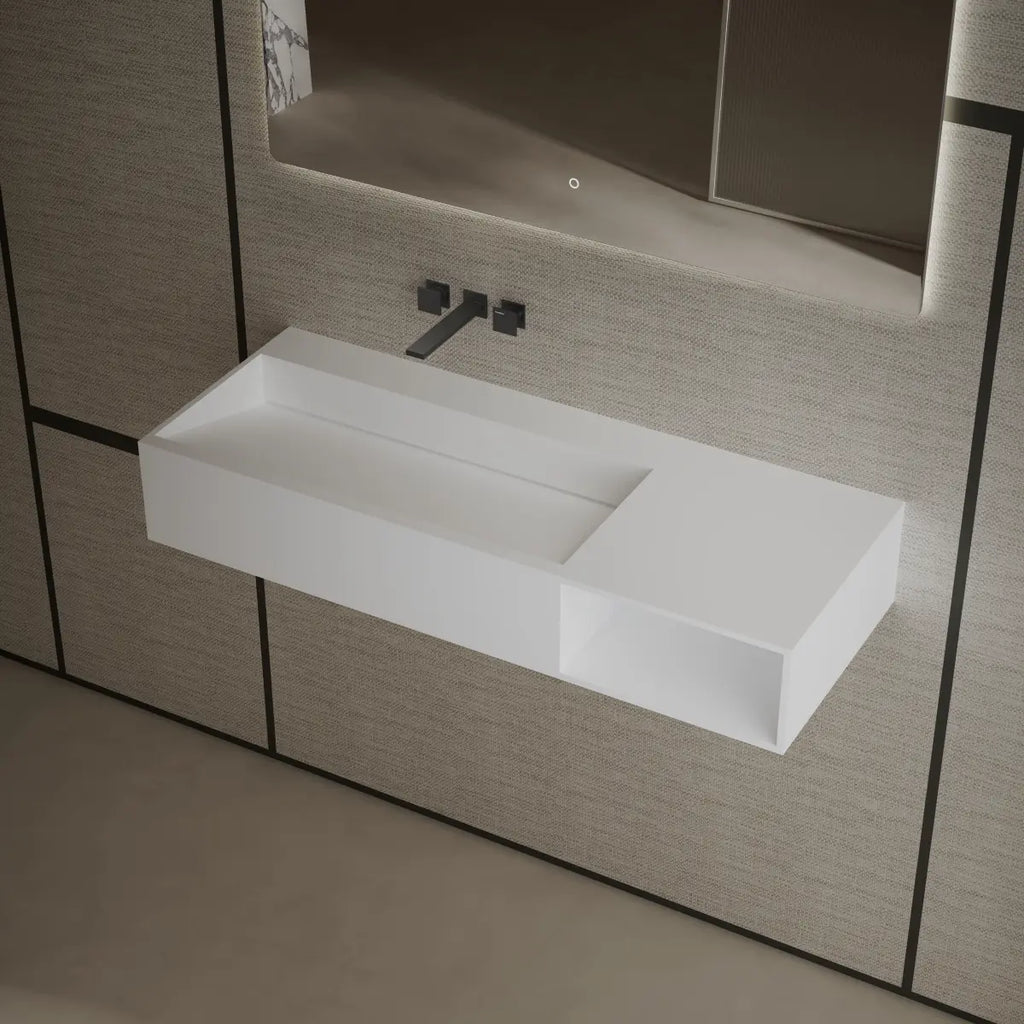 MonBlari XA-G62L Solid Surface Wall-Mounted Sink 870mm - 1200mm
