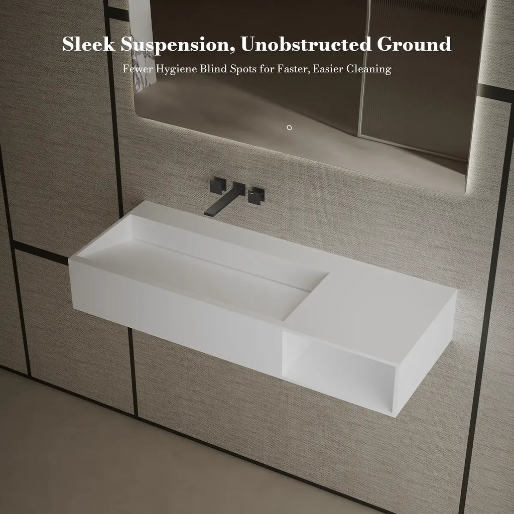 MonBlari XA-G62L Solid Surface Wall-Mounted Sink 870mm - 1200mm