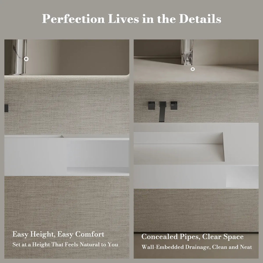MonBlari XA-G62L Solid Surface Wall-Mounted Sink 870mm - 1200mm