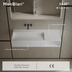 MonBlari XA-G62L Solid Surface Wall-Mounted Sink 870mm - 1200mm