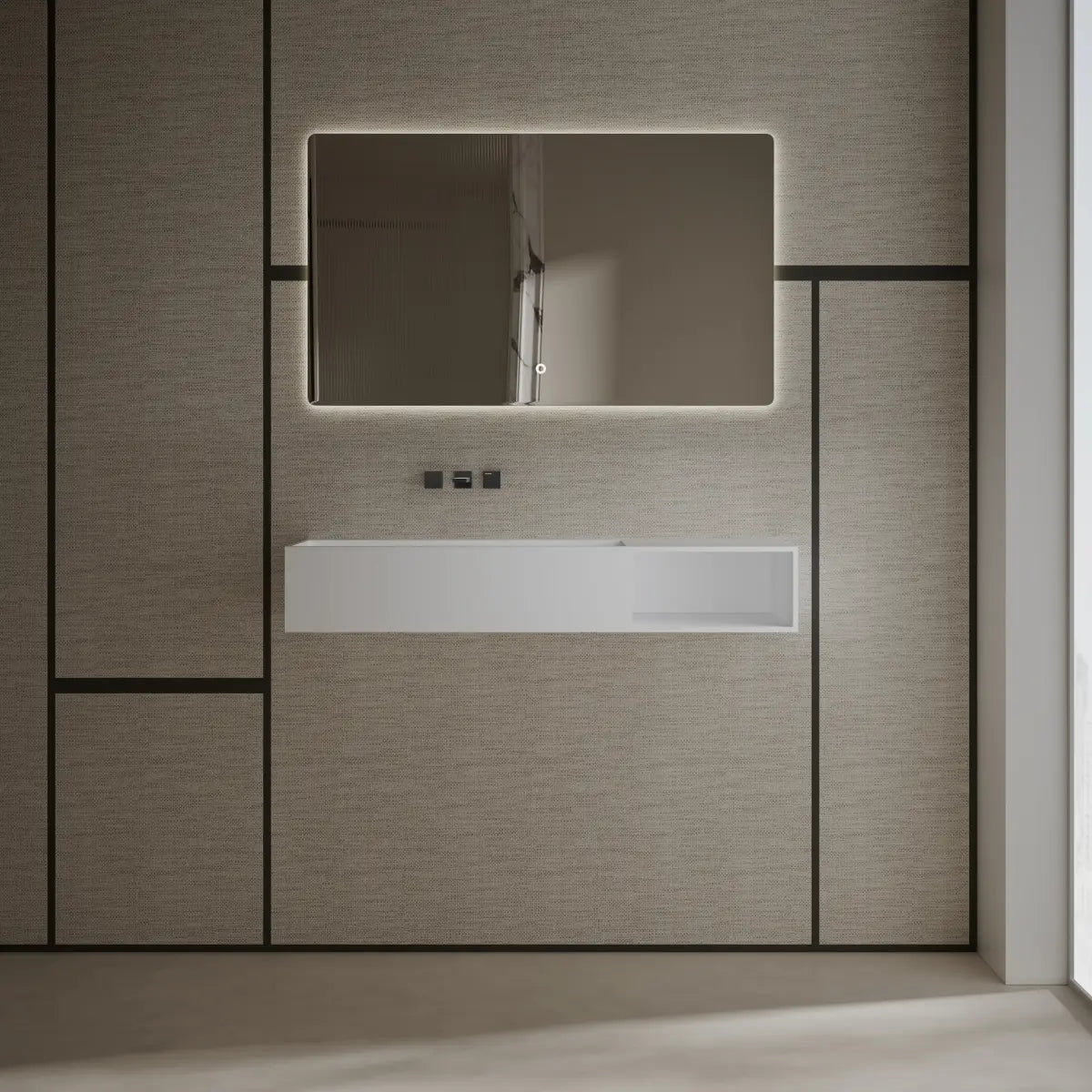 MonBlari XA-G62L Solid Surface Wall-Mounted Sink 870mm - 1200mm