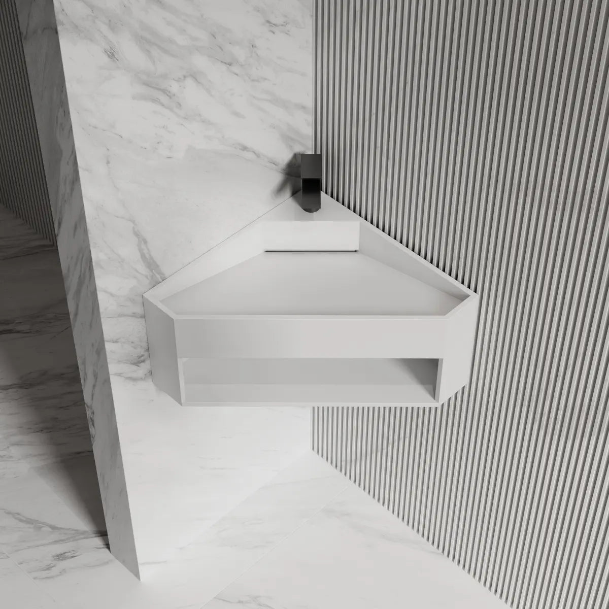 MonBlari XA-G70 Solid Surface Wall-Mounted Basin 550mm Main image