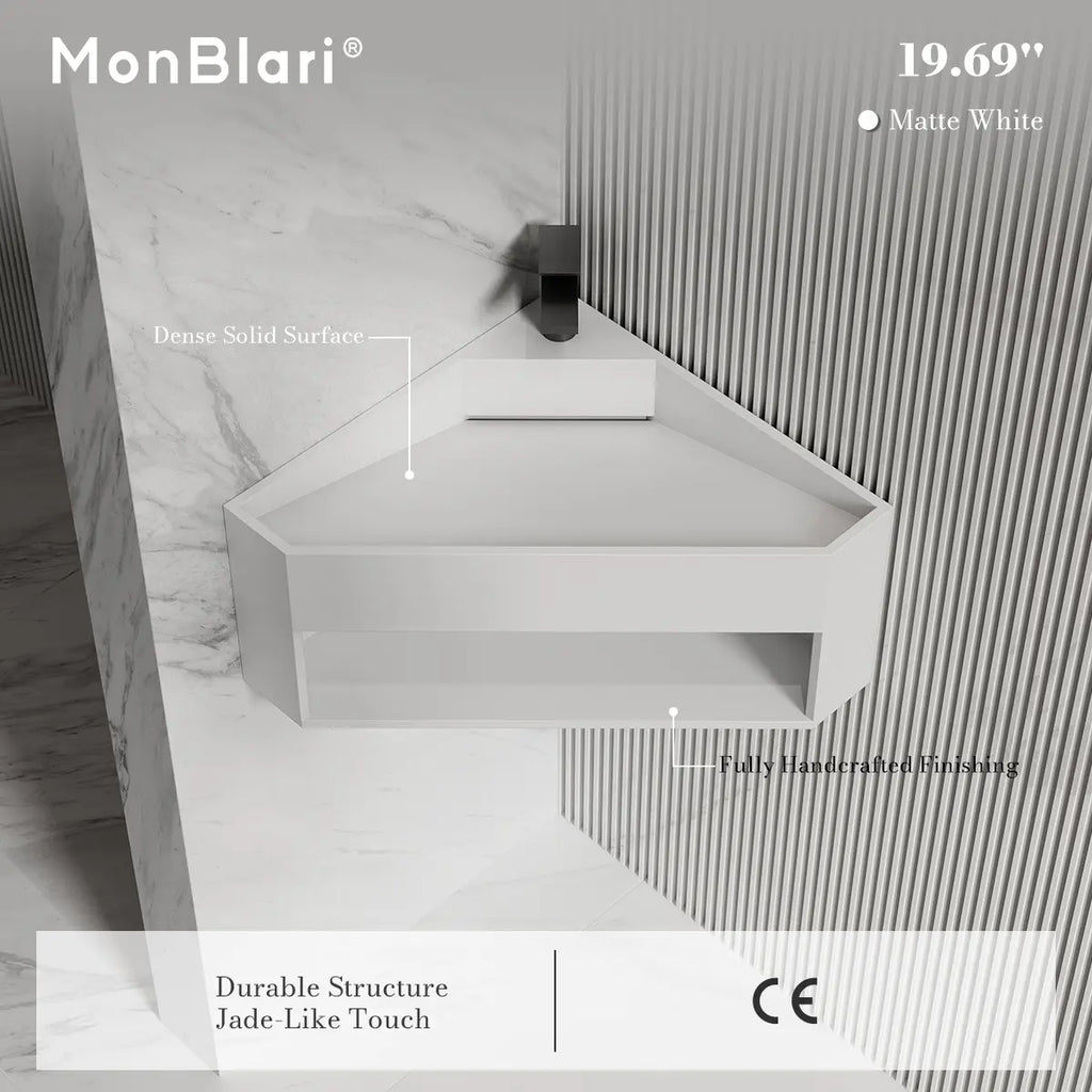 MonBlari XA-G70 Solid Surface Wall-Mounted Basin 550mm
