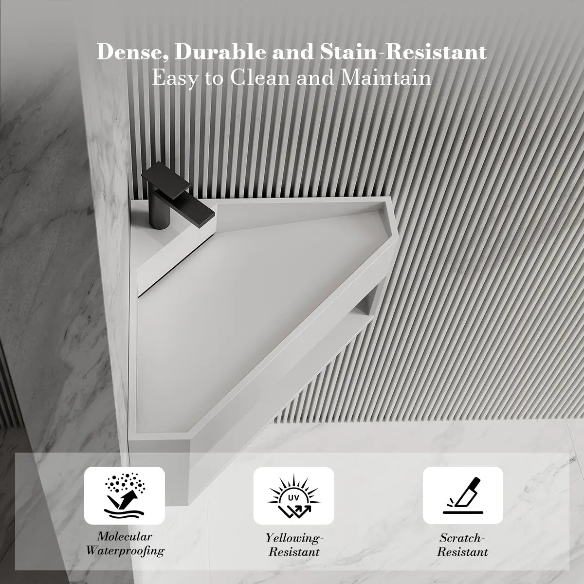 MonBlari XA-G70 Solid Surface Wall-Mounted Basin 550mm