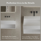 MonBlari XA-G71 White Solid Surface Wall-Mount Basin 600mm - 800mm