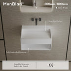 MonBlari XA-G71 White Solid Surface Wall-Mount Basin 600mm - 800mm