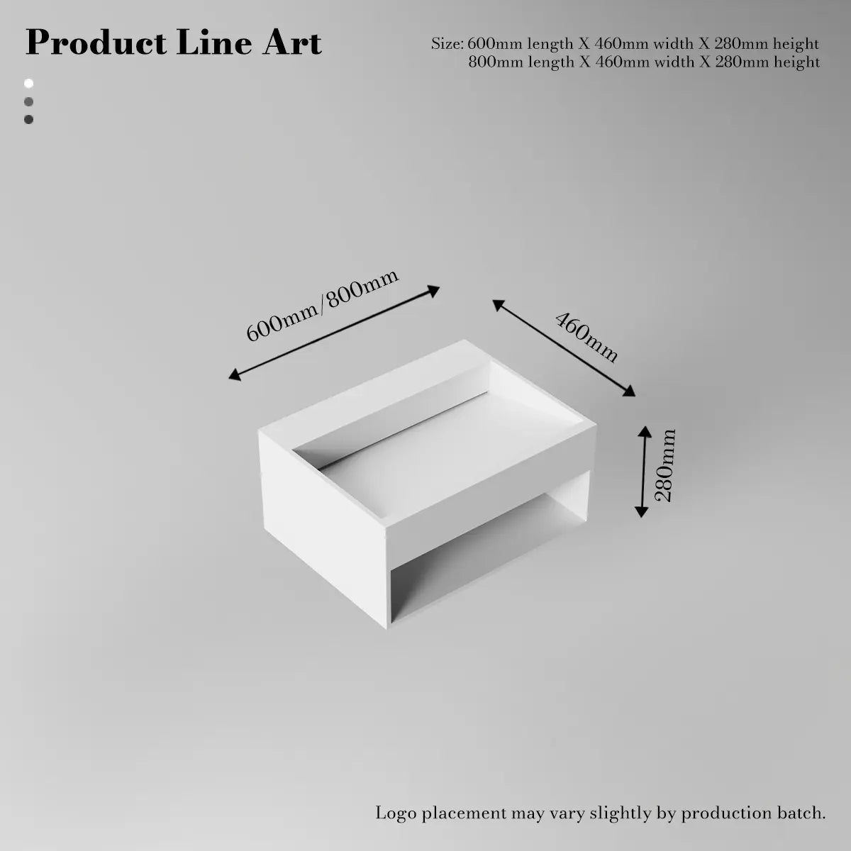 MonBlari XA-G71 White Solid Surface Wall-Mount Basin 600mm - 800mm