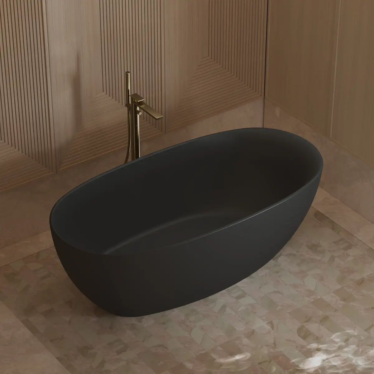 MonBlari XY-1007 Black Acrylic Freestanding Bathtubs 1500mm - 1700mm Secondary image