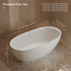MonBlari XY-1007 White Acrylic Freestanding Bathtub 1500mm - 1700mm