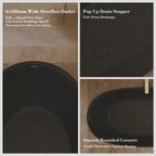 MonBlari XY-1007 Black Acrylic Freestanding Bathtubs 1500mm - 1700mm