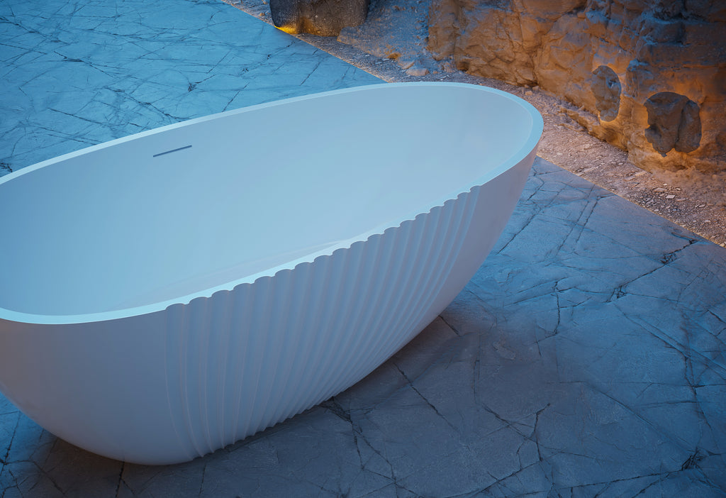 MonBlari XY-5005 Oval Freestanding Bath Left Side Top View