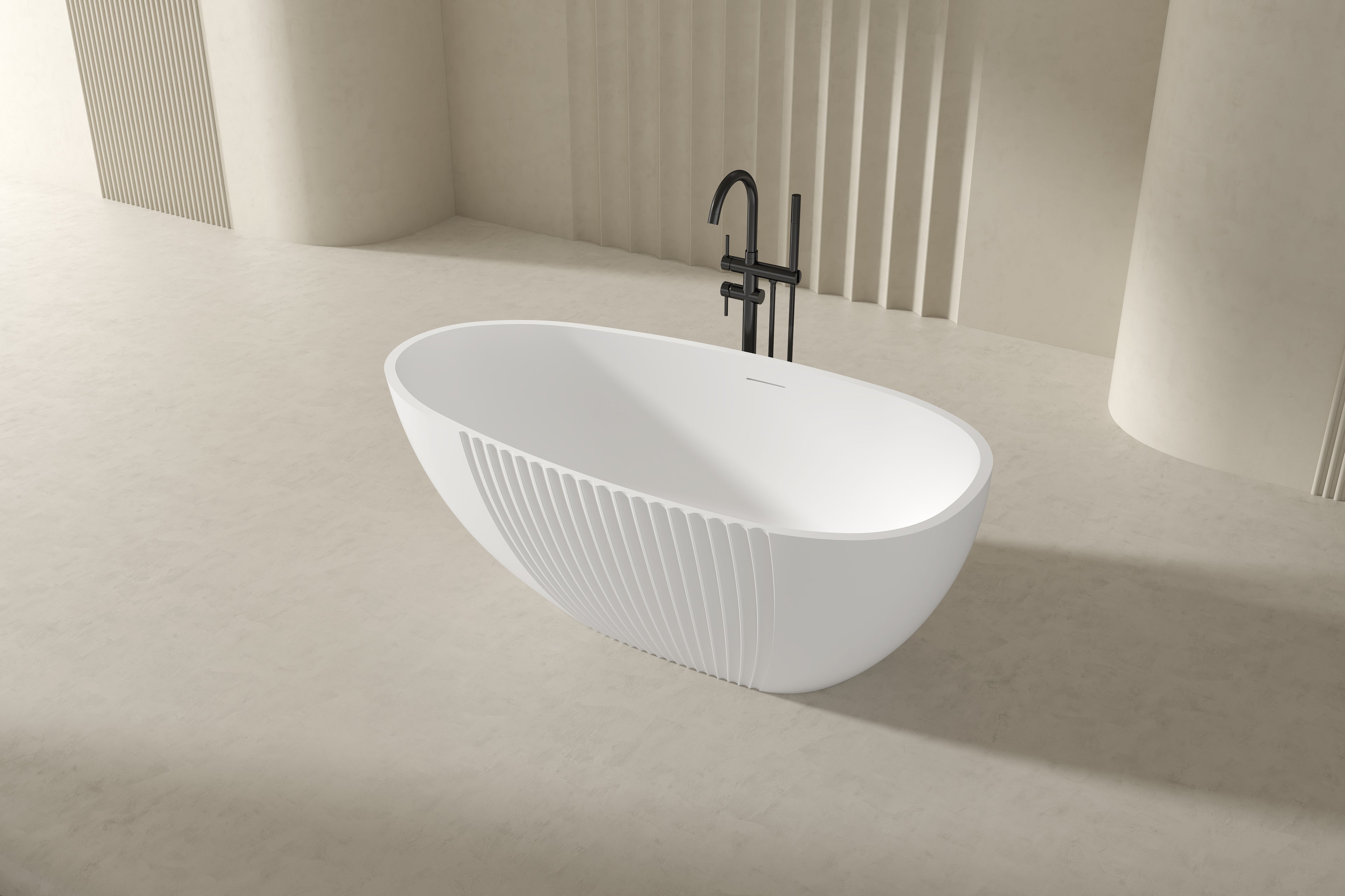 MonBlari XY-5005 Freestanding Bath Right Side Top View