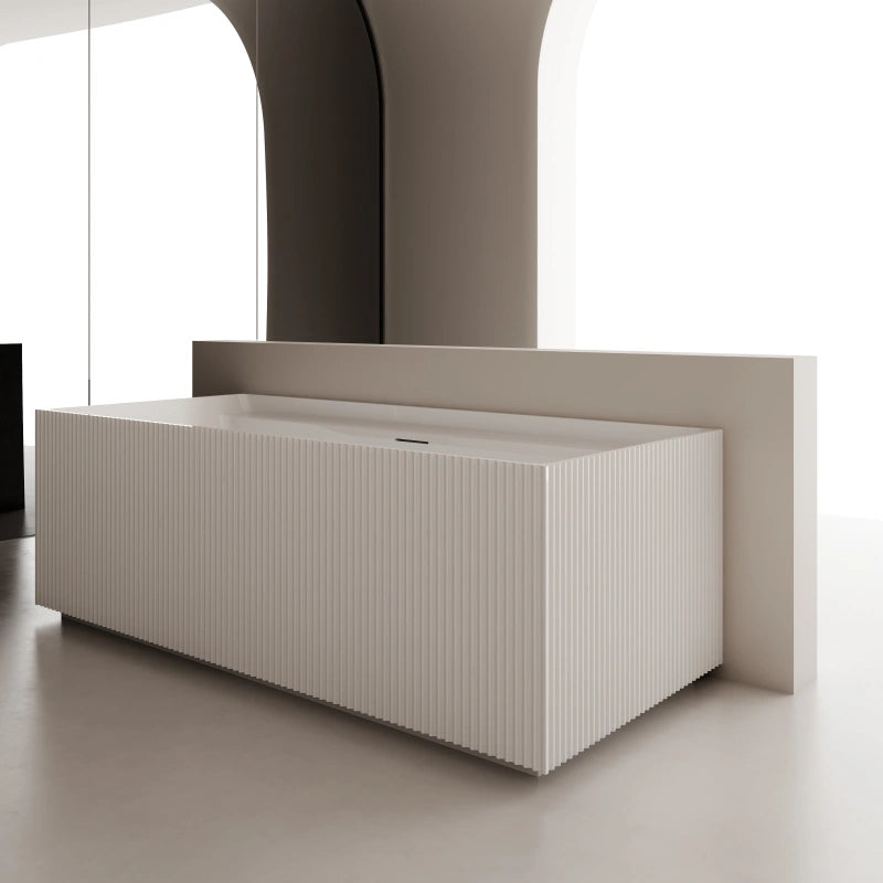 Premium Mitsubishi virgin acrylic freestanding bathtub with fluted finish and deep soaking design