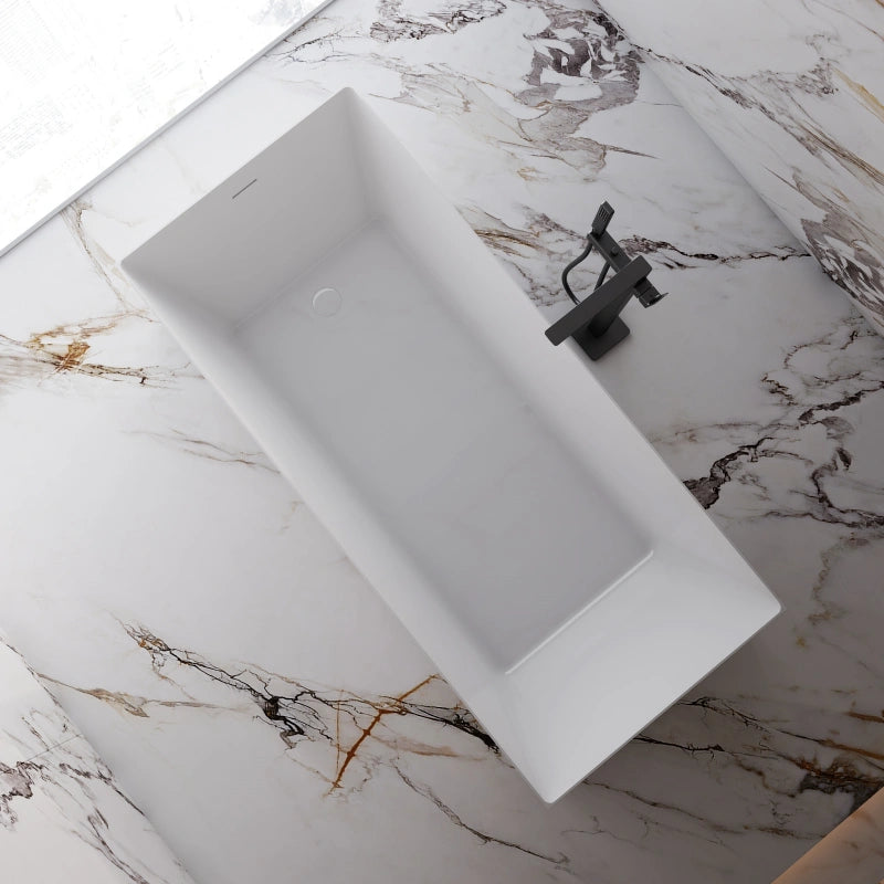 Luxury rectangular acrylic soaking tub for contemporary bathroom