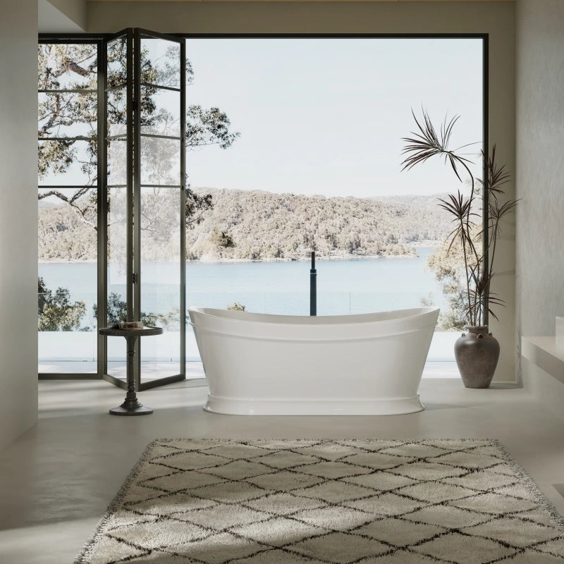 Acrylic double slipper soaking bathtub freestanding tub