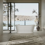 Acrylic double slipper soaking bathtub freestanding tub