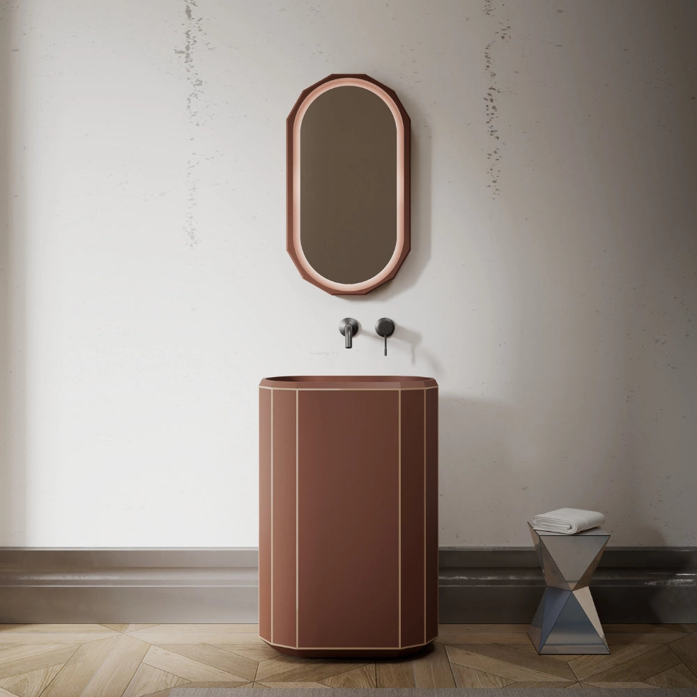 MonBlari BERYL series sculptural bathroom pedestal sink