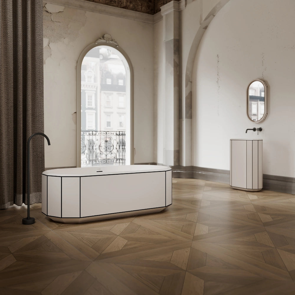 MonBlari BERYL series bath with black rim side view