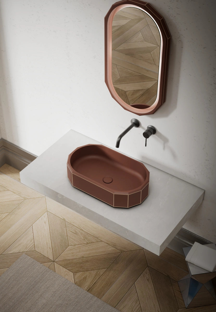 Modern Beryl series elegant vessel sink for contemporary bathroom