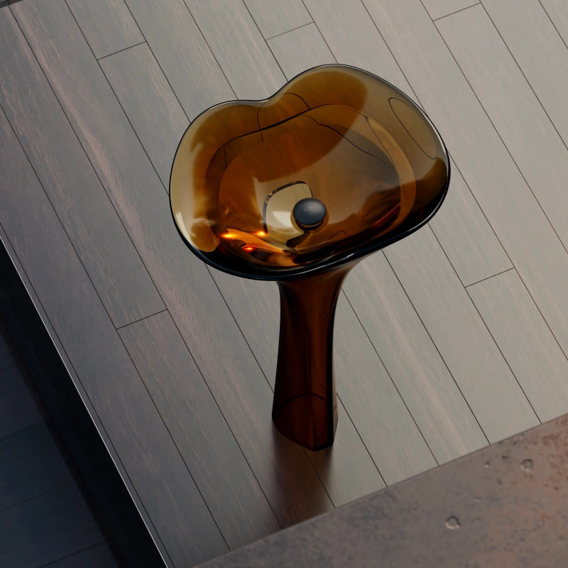 Luxury brown bathroom pedestal sink