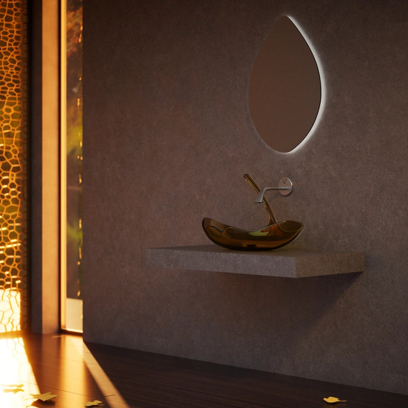 Ginkgo Brown designer vessel sink for luxury bathroom renovation