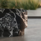 MonBlari Bulgari Black Marble Soaking Tub with Sculpted Freestanding Design