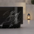 MonBlari contemporary black marble freestanding bathtub for luxury bathroom